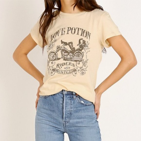 Spell Tops Spell The Gypsy Love Potion Organic Girlfriend Tee Cream